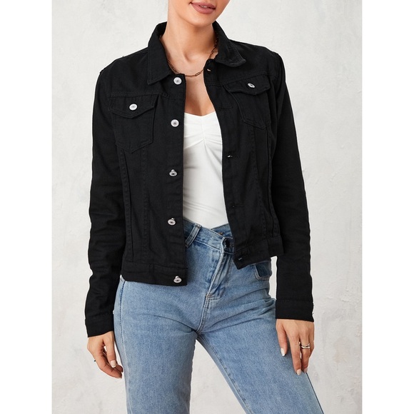 Women’s black denim jean jacket sz XL - Picture 5 of 15